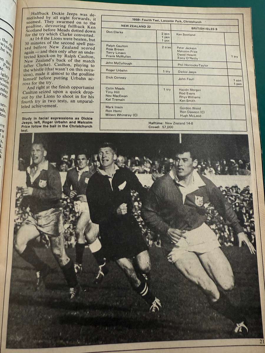 Rugby Supplement - Great Test Victories: All Blacks 1946-1975