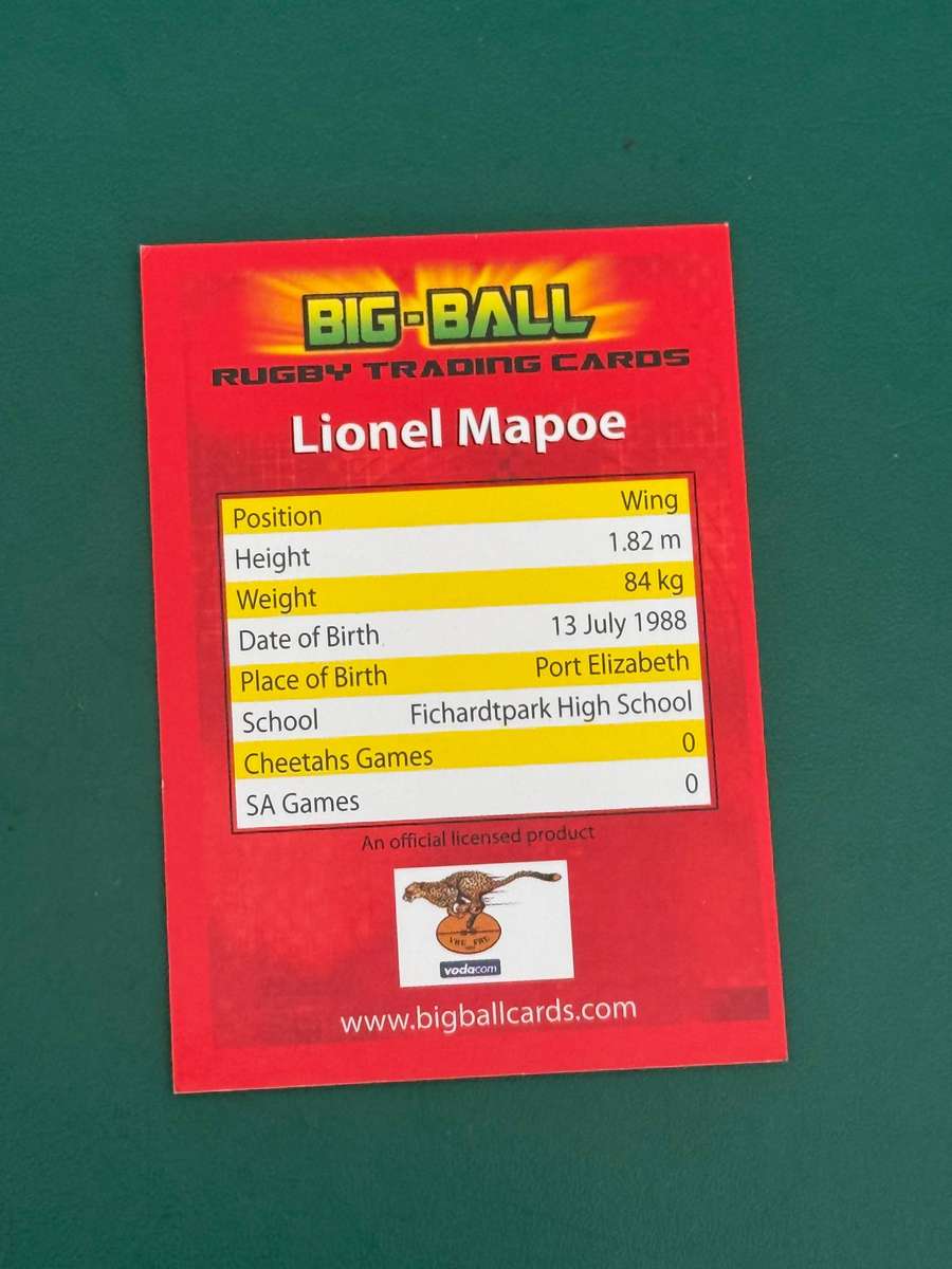 Rugby Card - *SIGNED* Lionel Mapoe 2009 Big Ball Rugby Card