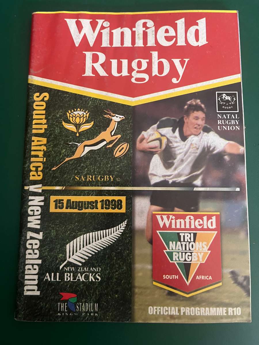 Rugby Programme - South-Africa vs New Zealand All Blacks 15/08/1998 (Kingspark)