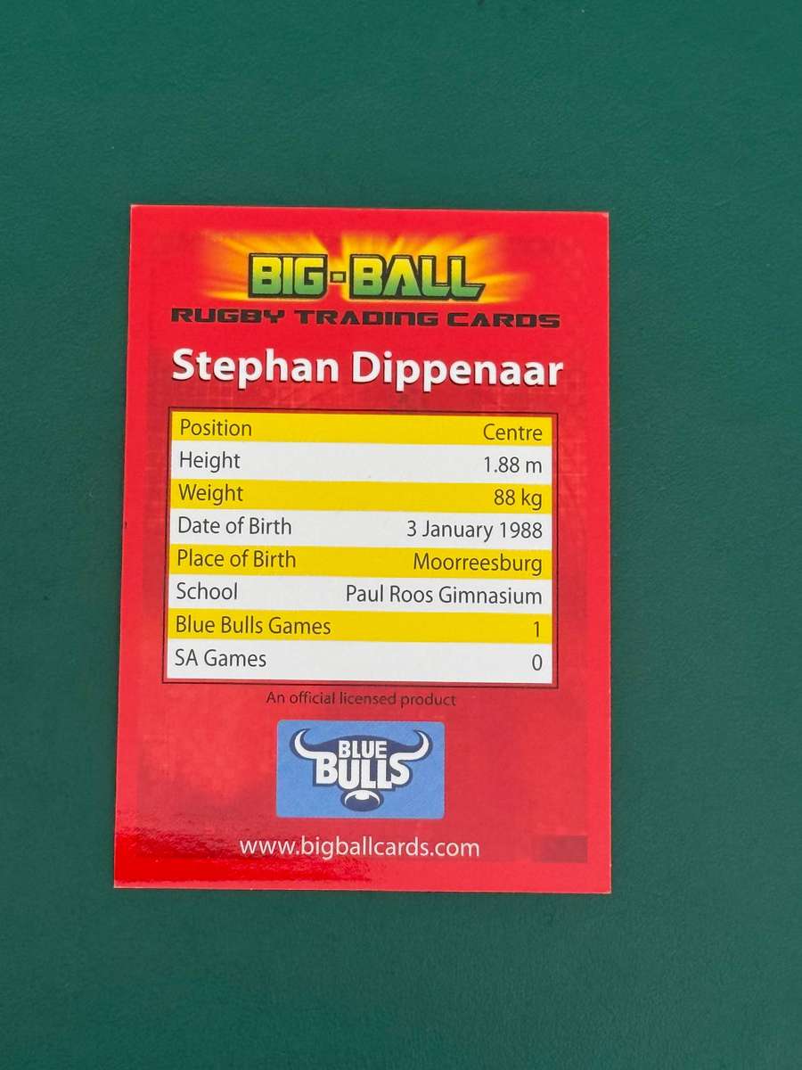 Rugby Card - *SIGNED* Stephan Dippenaar 2009 Big Ball Rugby Card Rugby Card