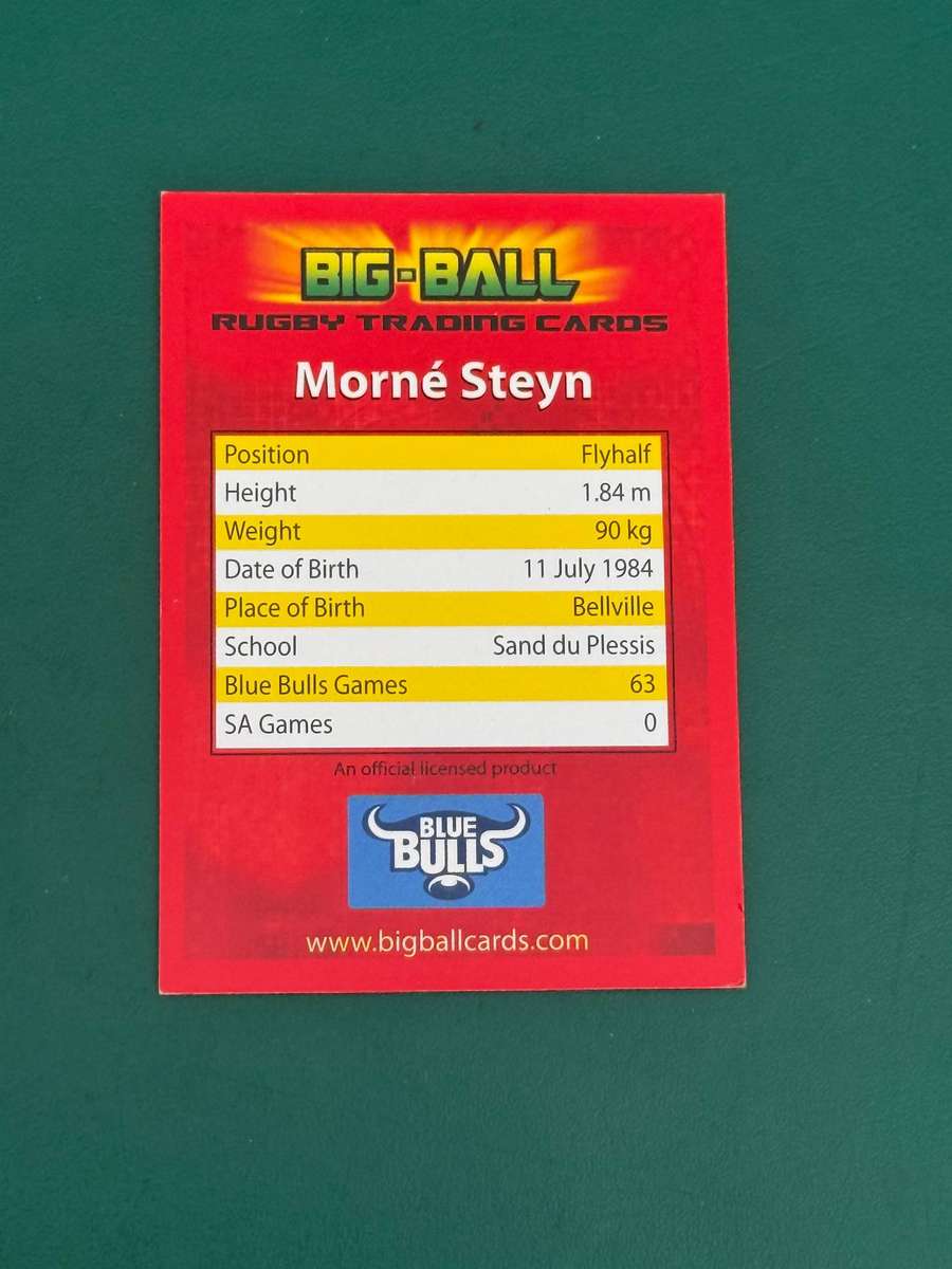 Rugby Card - *SIGNED* Morne Steyn 2009 Big Ball Rugby Card Rugby Card