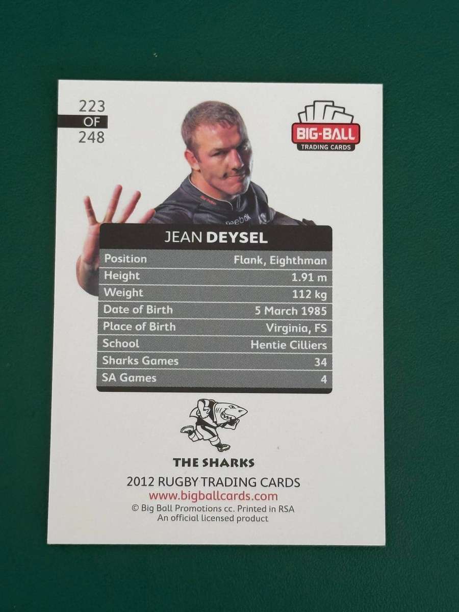 Rugby Card - *SIGNED* Jean Deysel 2012 Big Ball Rugby Card