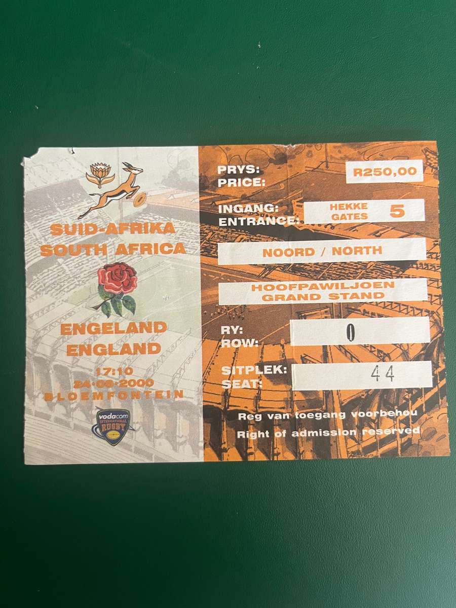 Rugby Ticket - South-Africa vs England 24/06/2000