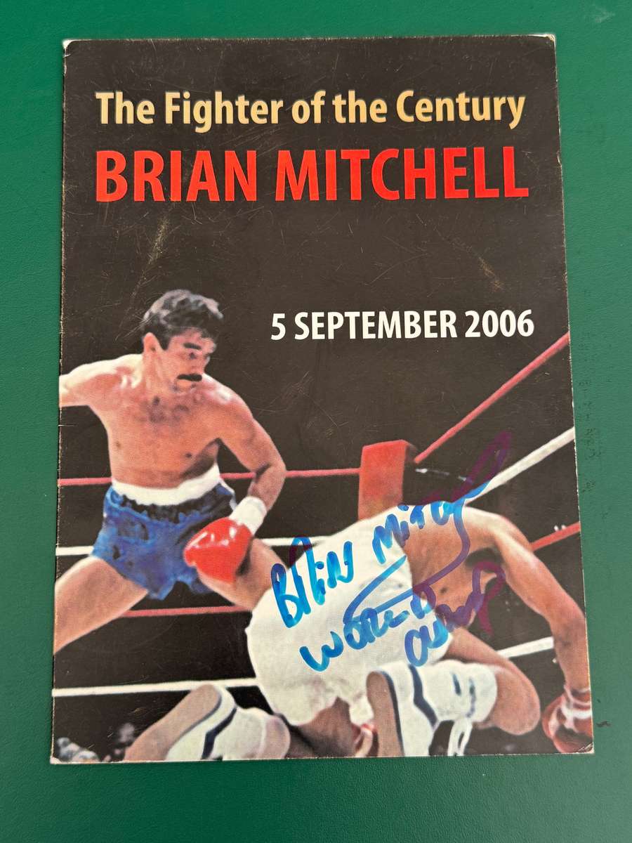 Boxing Menu - *SIGNED* Brian Mitchell The fighter of the century menu 05/09/2006