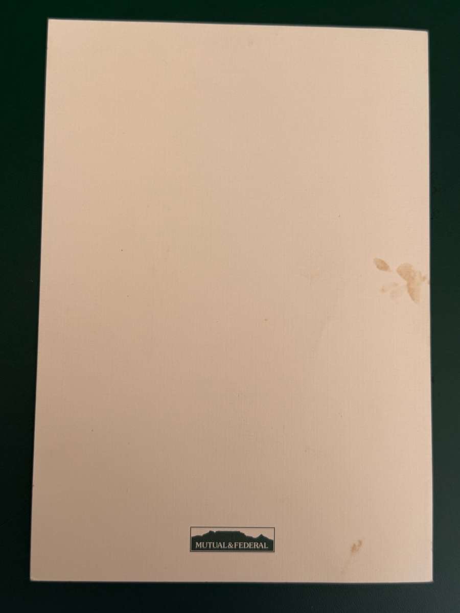 Cricket Menu - 20/10/1998 *SIGNED by 13 at Mutual and Federal SA Cricket Annual Function