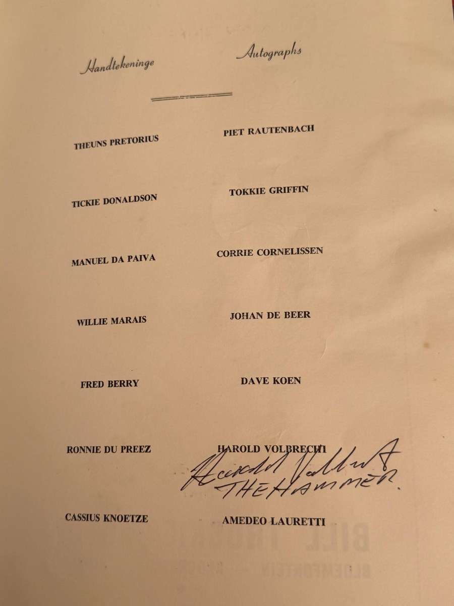 Boxing Programme - *SIGNED* Kallie Knoetze vs Amedo Lauretti (Italy) 21/05/1976