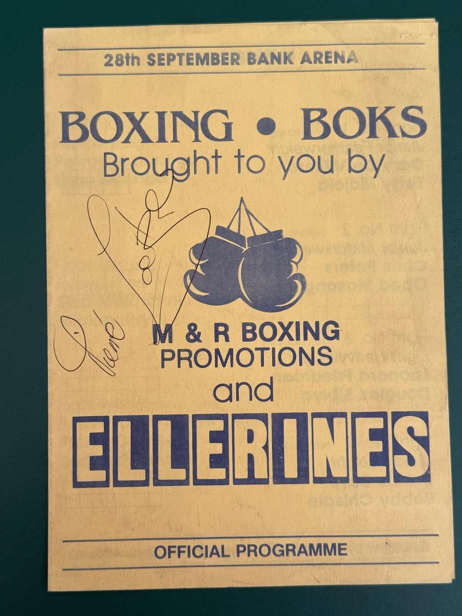 Boxing Programme - *SIGNED* Pierre Coetzer vs Bernard Benton 28/09/1987
