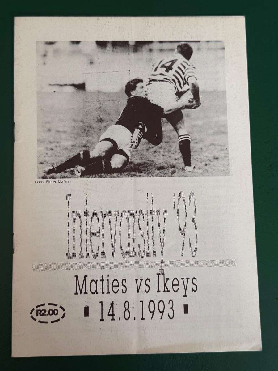Rugby Programme - Maties vs Ikeys 14/08/1993