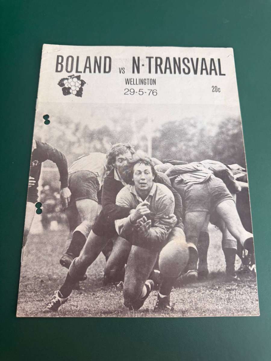 Rugby Programme - Boland vs Northern-Transvaal 29/05/1976