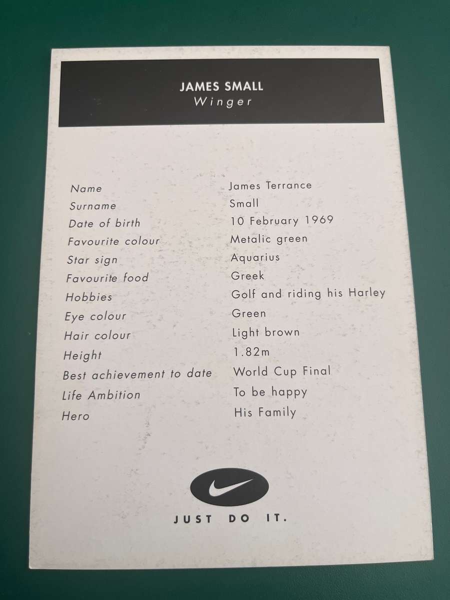 Rugby Card - James Small 2000 Nike Rugby Card