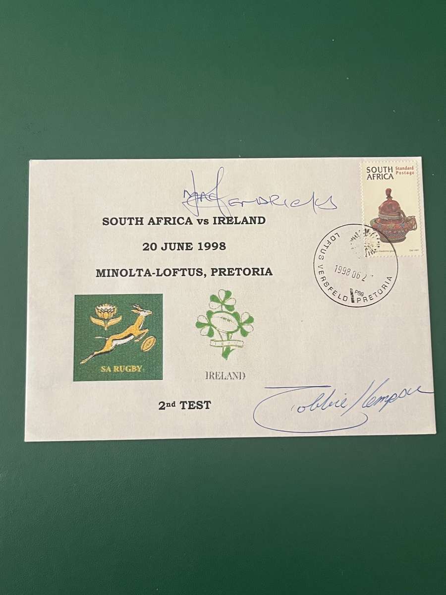 Rugby - *SIGNED* FDC/First Day Cover South-Africa vs Ireland 20/06/1998