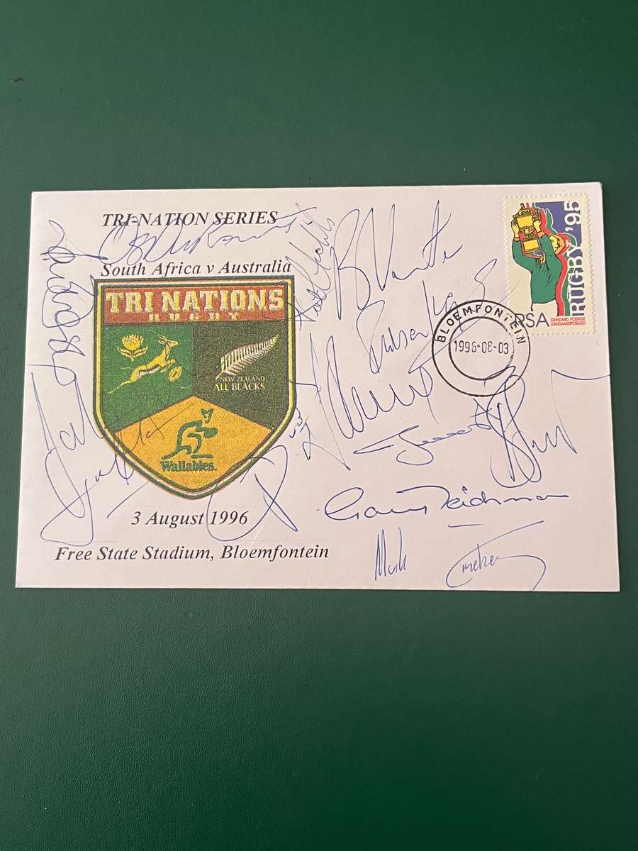 Rugby - *SIGNED* FDC/First Day Cover South-Africa vs Australia 3/08/1996