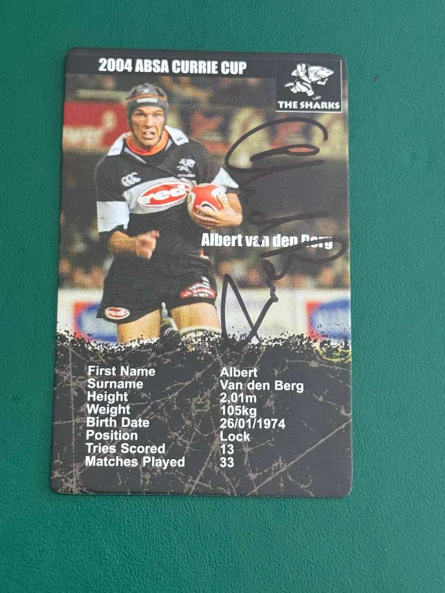 Rugby Card - *SIGNED* Albert van den Berg 2010 Big Ball Rugby Card