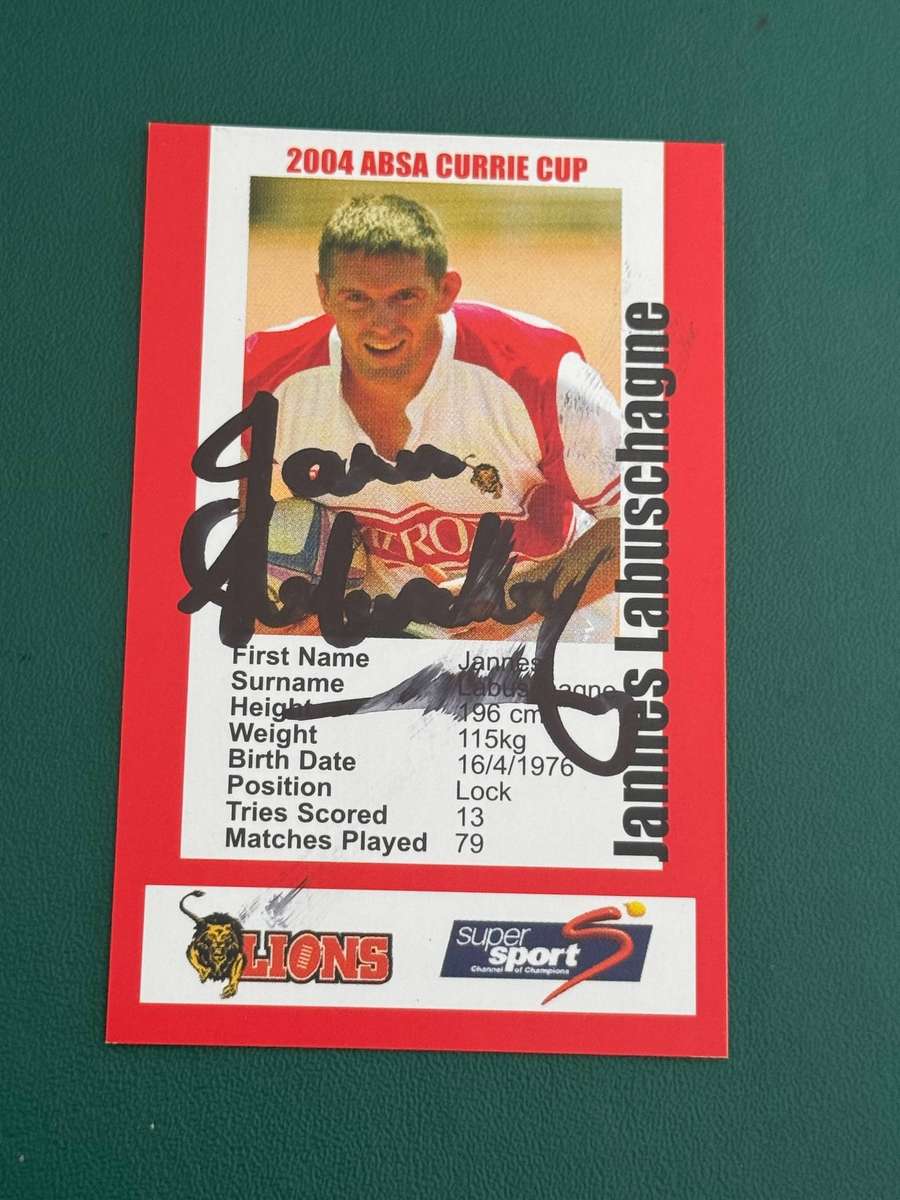 Rugby Card - *SIGNED* Jannes Labuschagne 2004 SCI Rugby Card