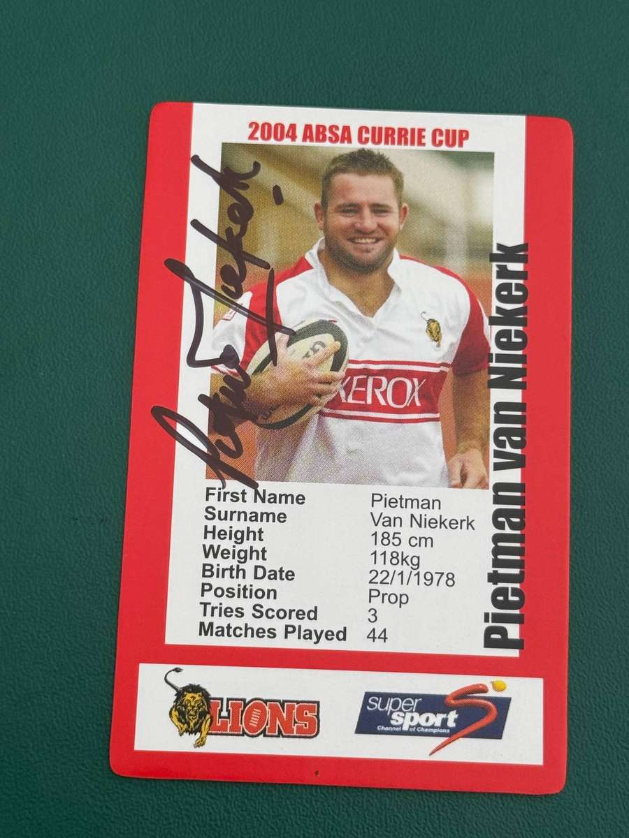 Rugby Card - *SIGNED* Pietman van Niekerk 2004 SCI Rugby Card