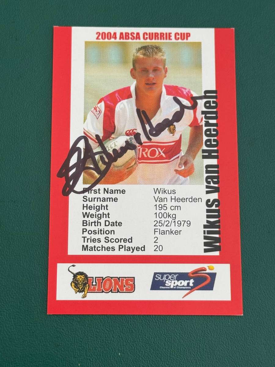 Rugby Card - *SIGNED* Wikus van Heerden 2004 SCI Rugby Card