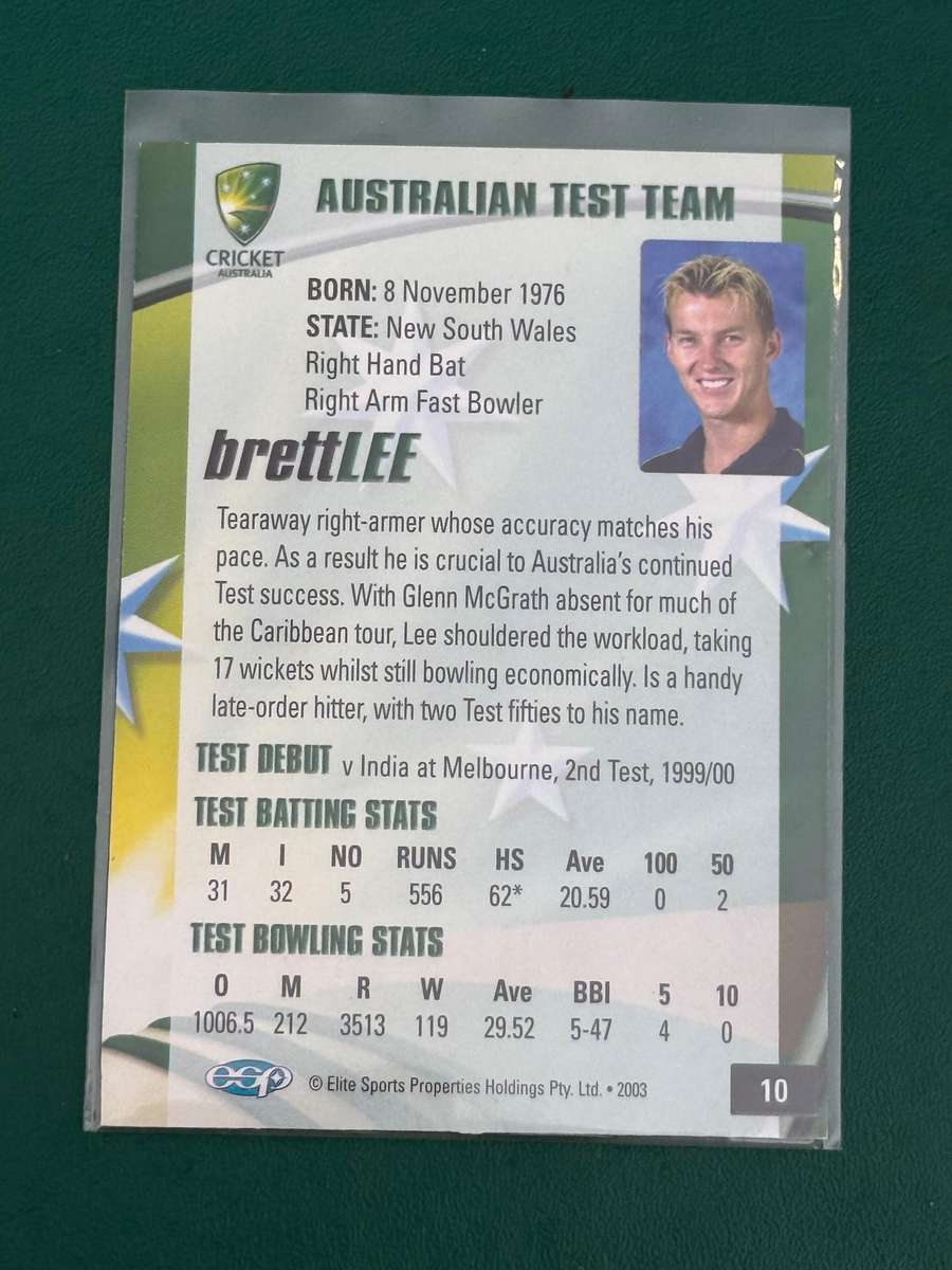 Cricket Card - *SIGNED* Brett Lee 2003 ESP Cricket Card (Nr10)