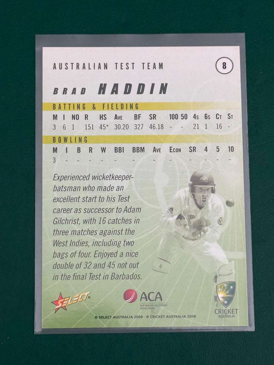 Cricket Card - *SIGNED* Brad Haddin 2008 Select Cricket Card (Nr8)