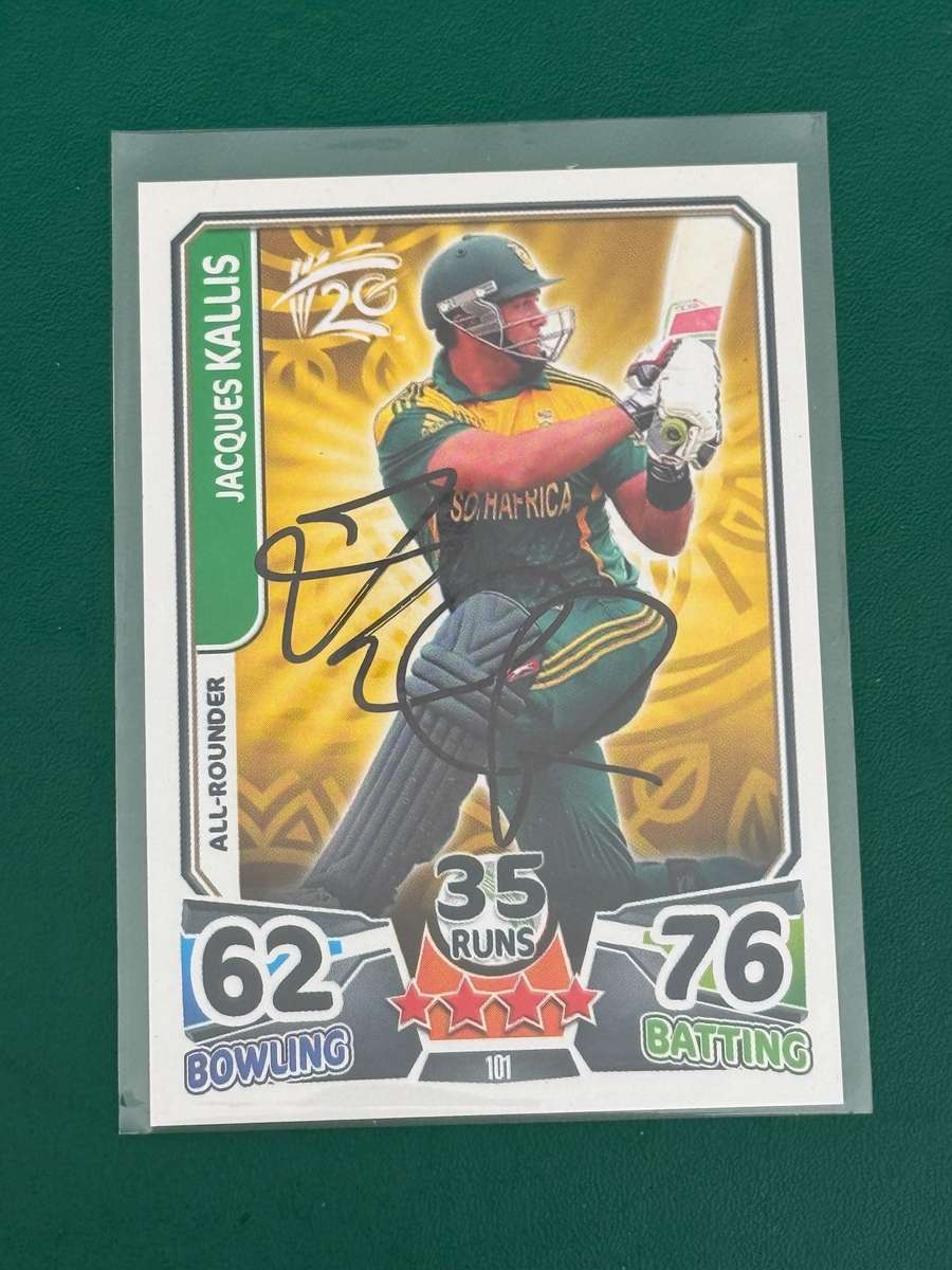 Cricket Card - *SIGNED*  Jacques Kallis 2014 Cricket Attax Cricket Card (Nr101)