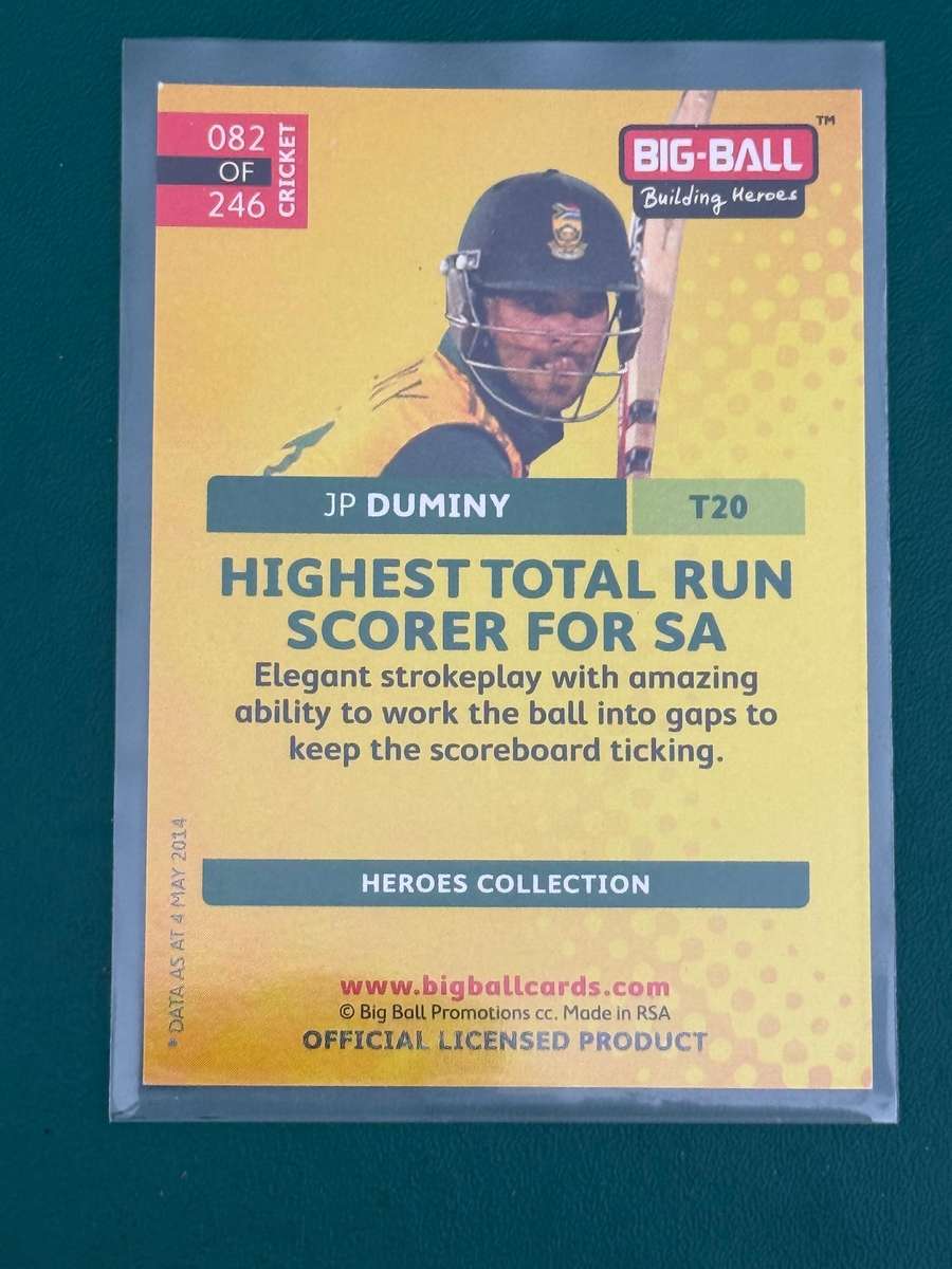 Cricket Card - *SIGNED*  JP Duminy 2012 Big Ball Cricket Card (Nr82)