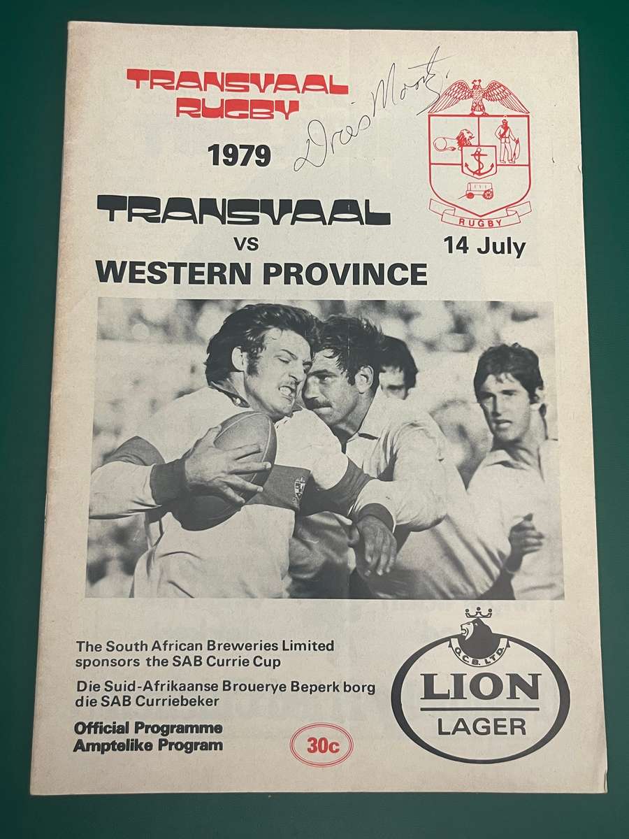 Rugby Programme - *SIGNED* Transvaal vs Western Province 14/07/1979