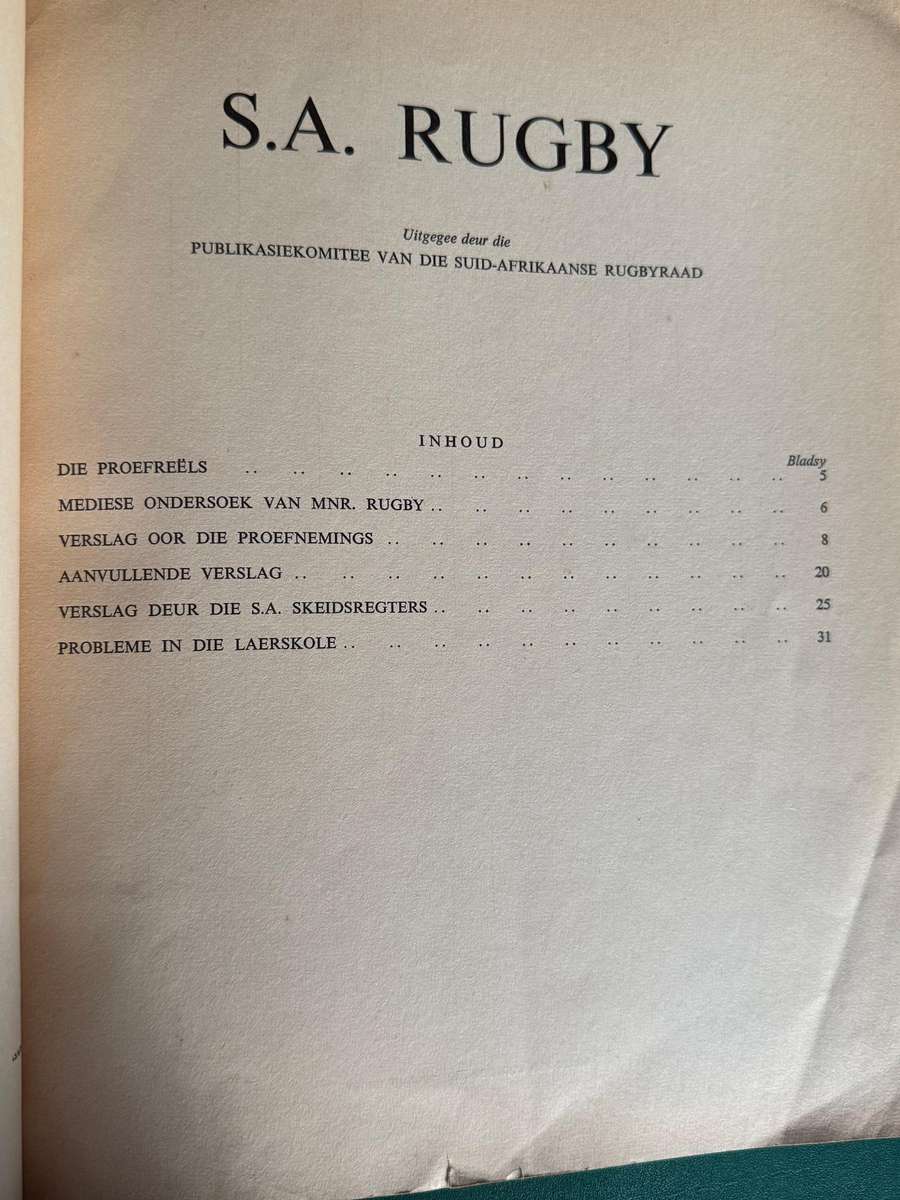 Rugby Publication - SA Rugby (See index on image)
