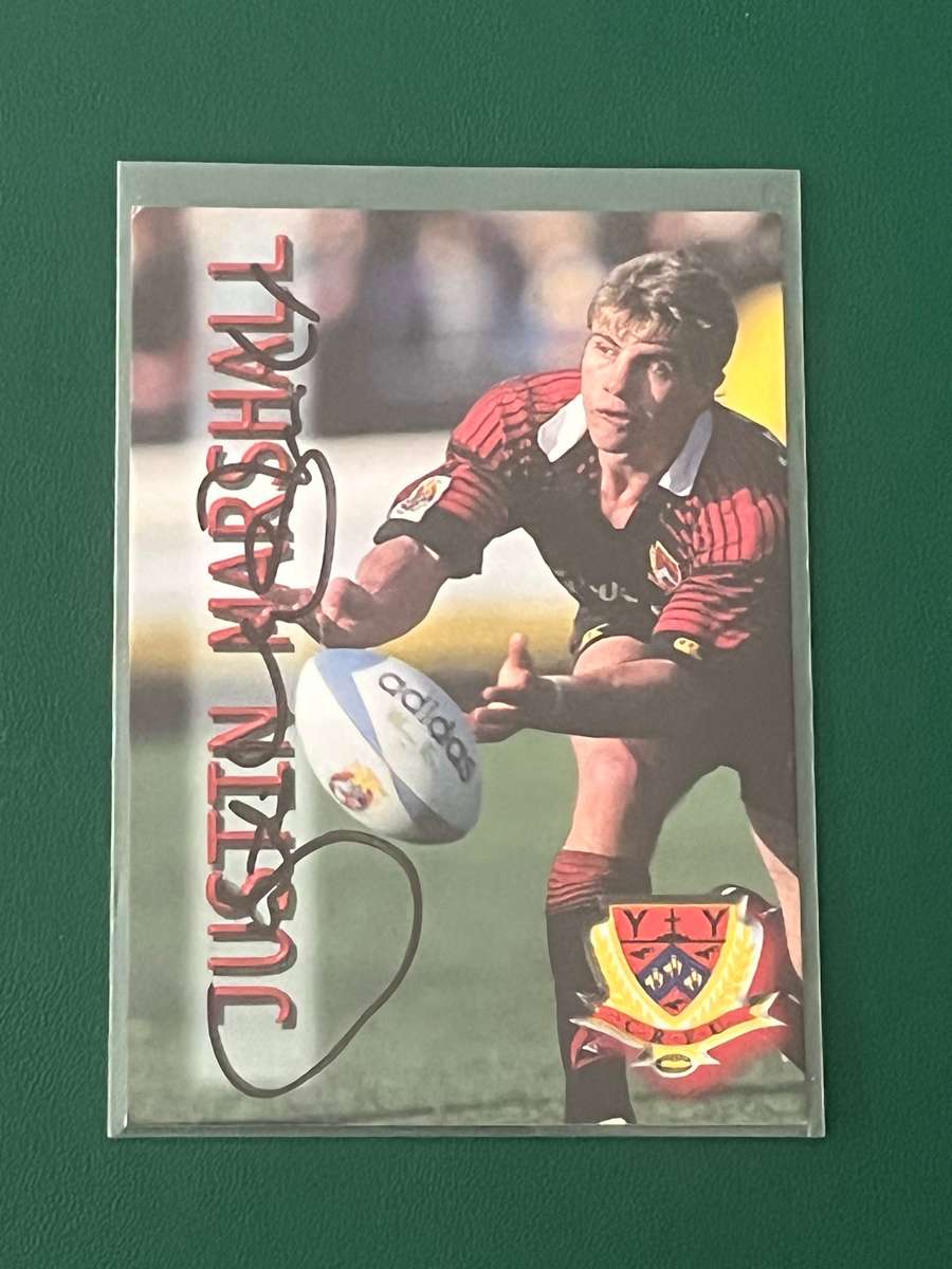 Rugby Card - *SIGNED* Justin Marshall 1996 Card Crazy Rugby Card (Nr10)