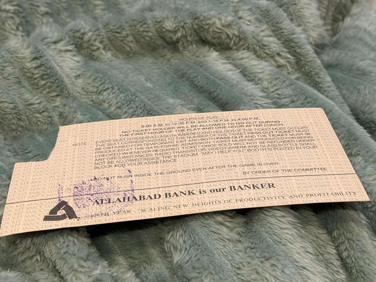 Cricket Ticket - Pakistan vs India 1/11/1991 (Eden Gardens)
