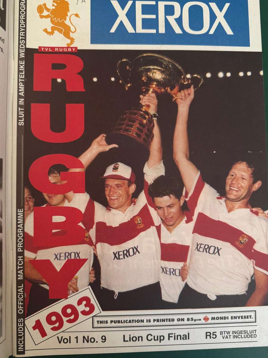 Rugby Programme - *LION CUP FINAL* Transvaal vs Natal 11/09/1993