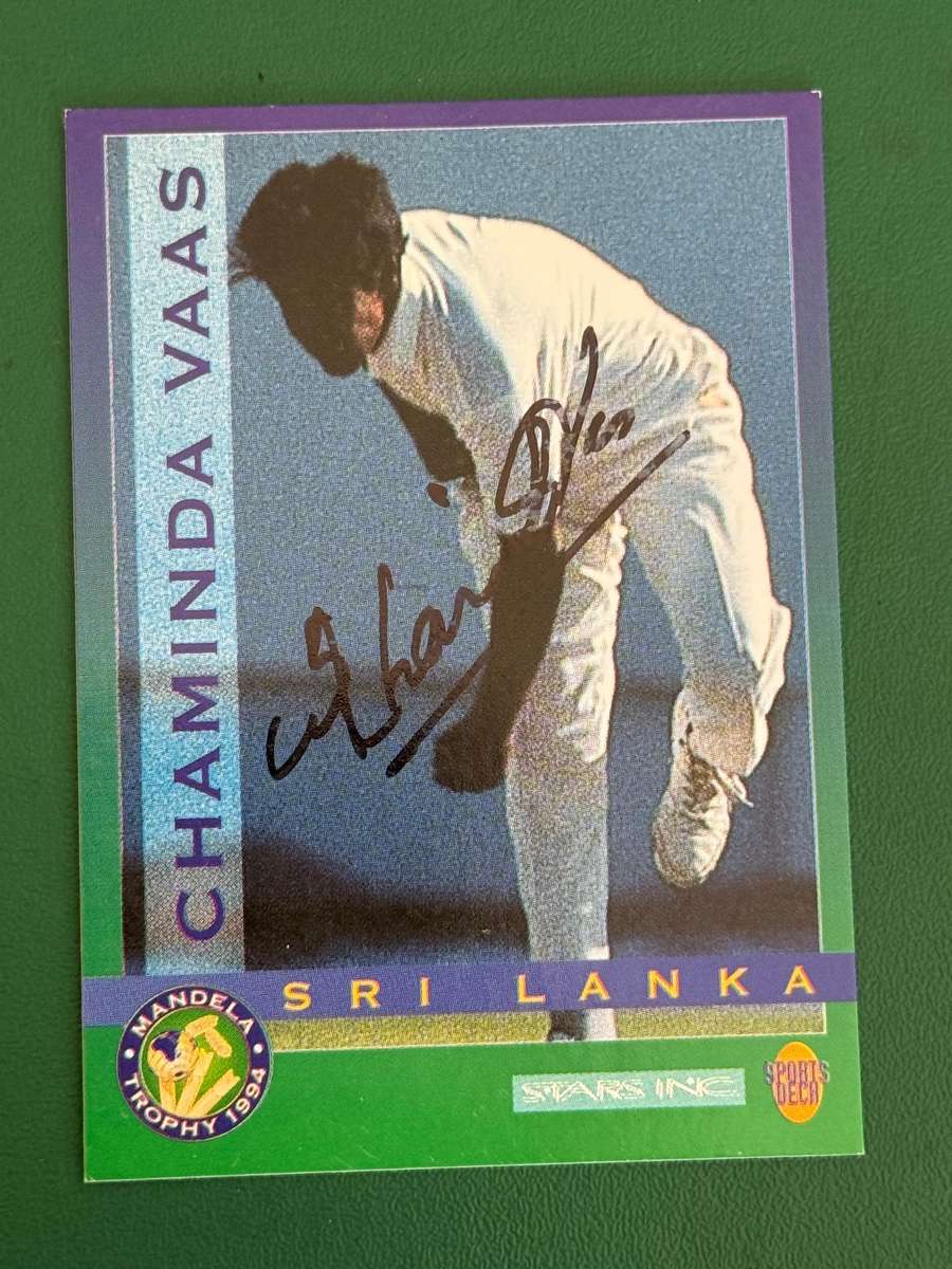 Cricket Card - *SIGNED* Chaminda Vaas 1994 Sports Deck Cricket Card