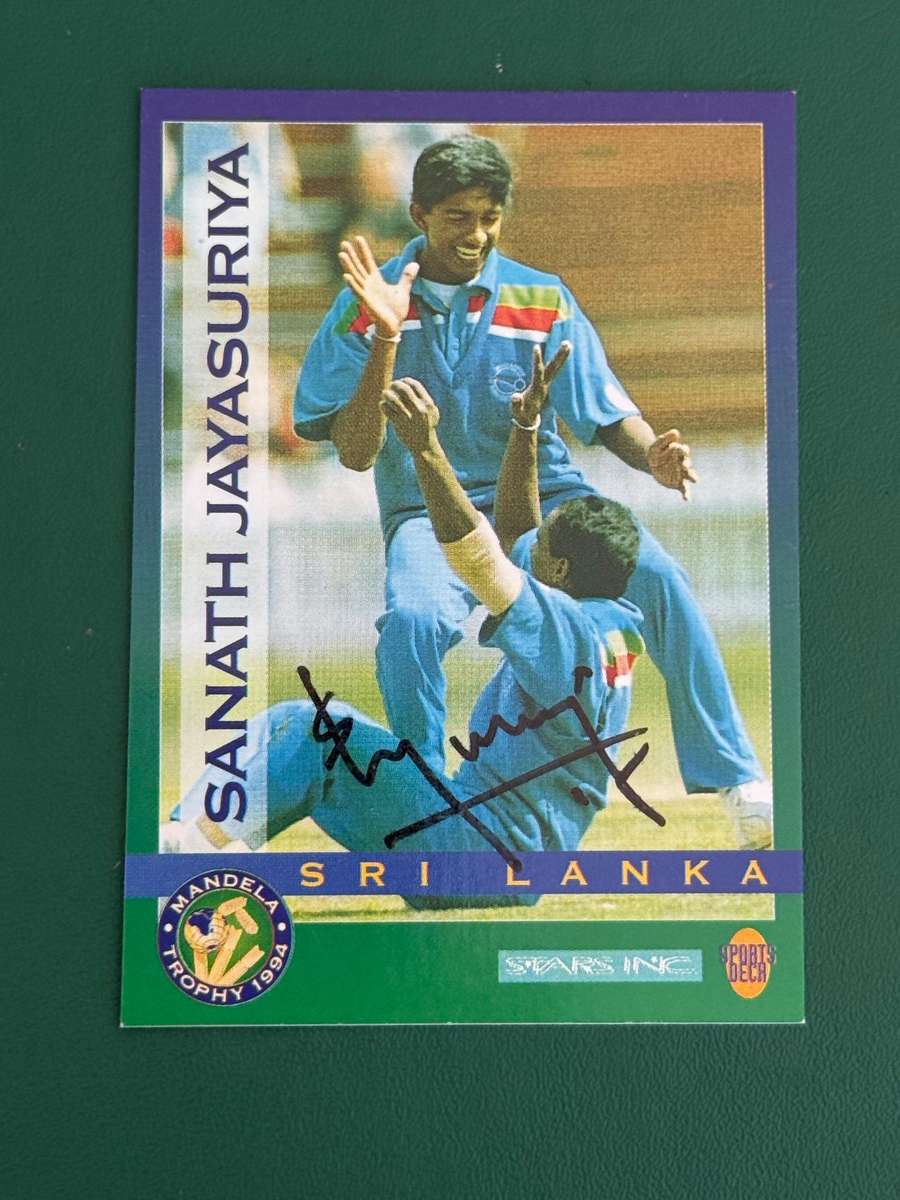 Cricket Card - *SIGNED* Sanath Jayasuriya 1994 Sports Deck Cricket Card