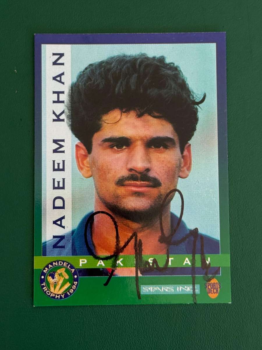 Cricket Card - *SIGNED* Nadeem Khan 1994 Sports Deck Cricket Card