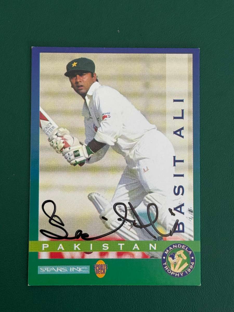 Cricket Card - *SIGNED* Basit Ali 1994 Sports Deck Cricket Card