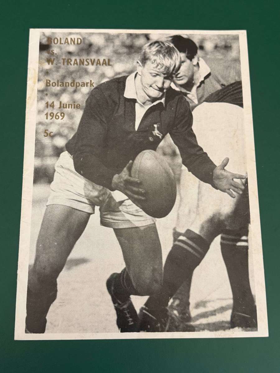 Rugby Programme - Boland vs Western-Transvaal 14/06/1969