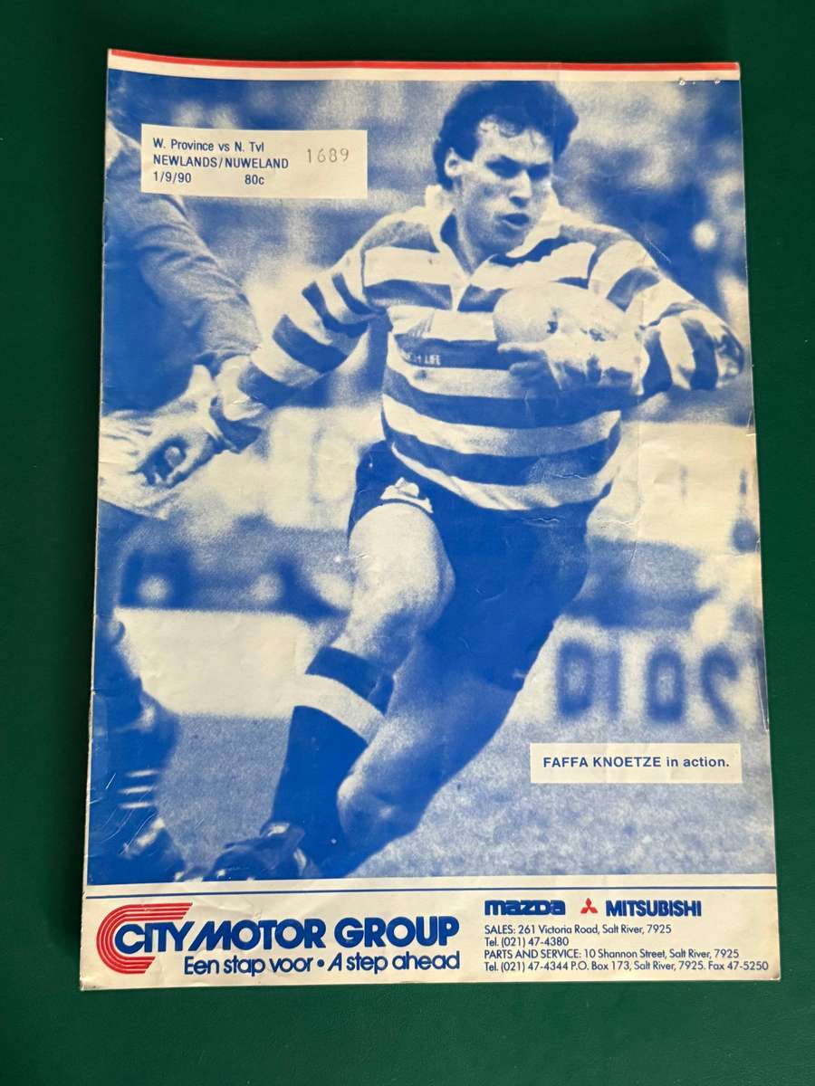 Rugby Programme -  Western-Province vs Northern Transvaal 01/09/1990