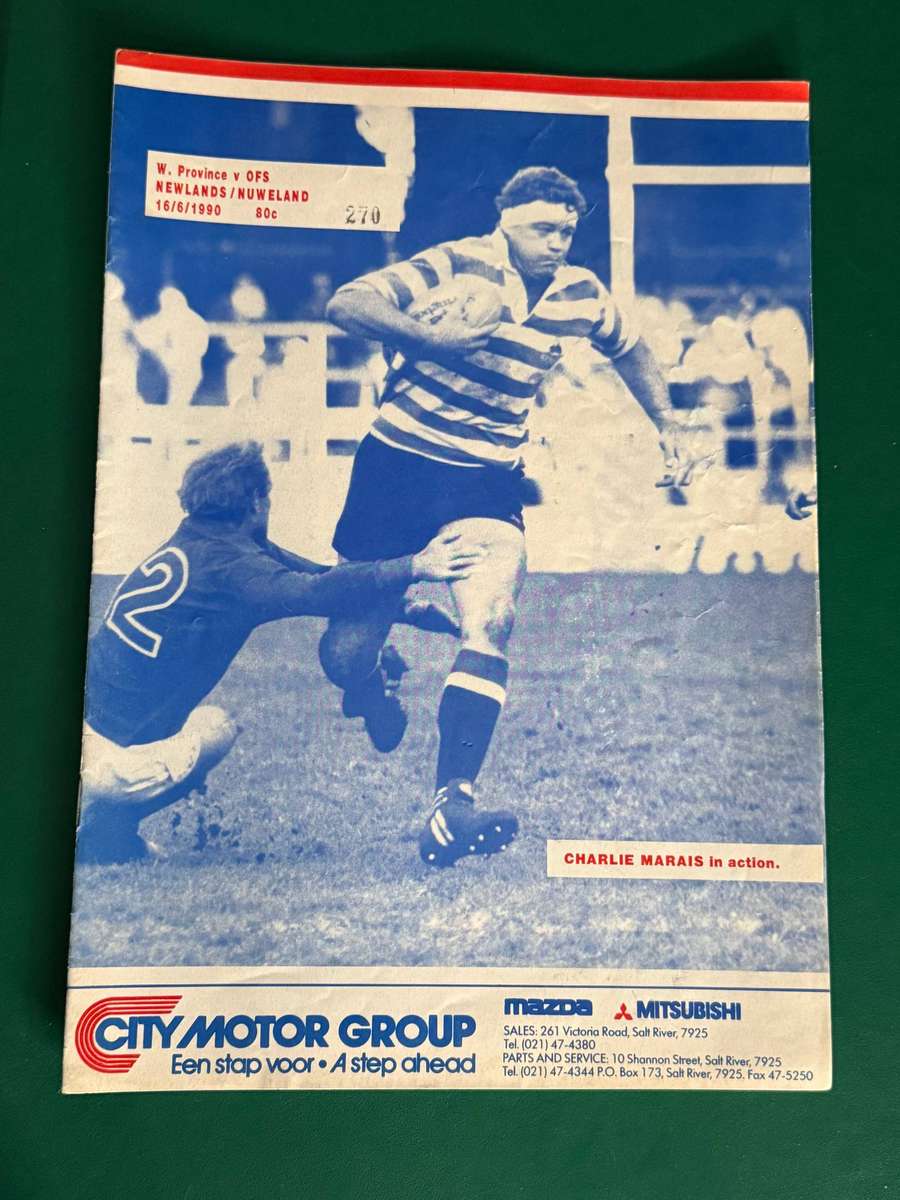 Rugby Programme -  Western-Province vs Free State 16/06/1990
