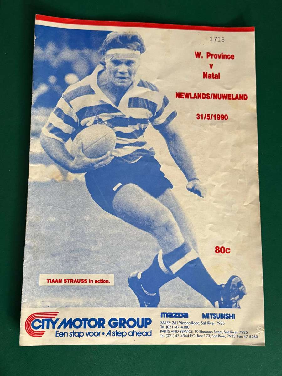 Rugby Programme -  Western-Province vs Natal 31/05/1990