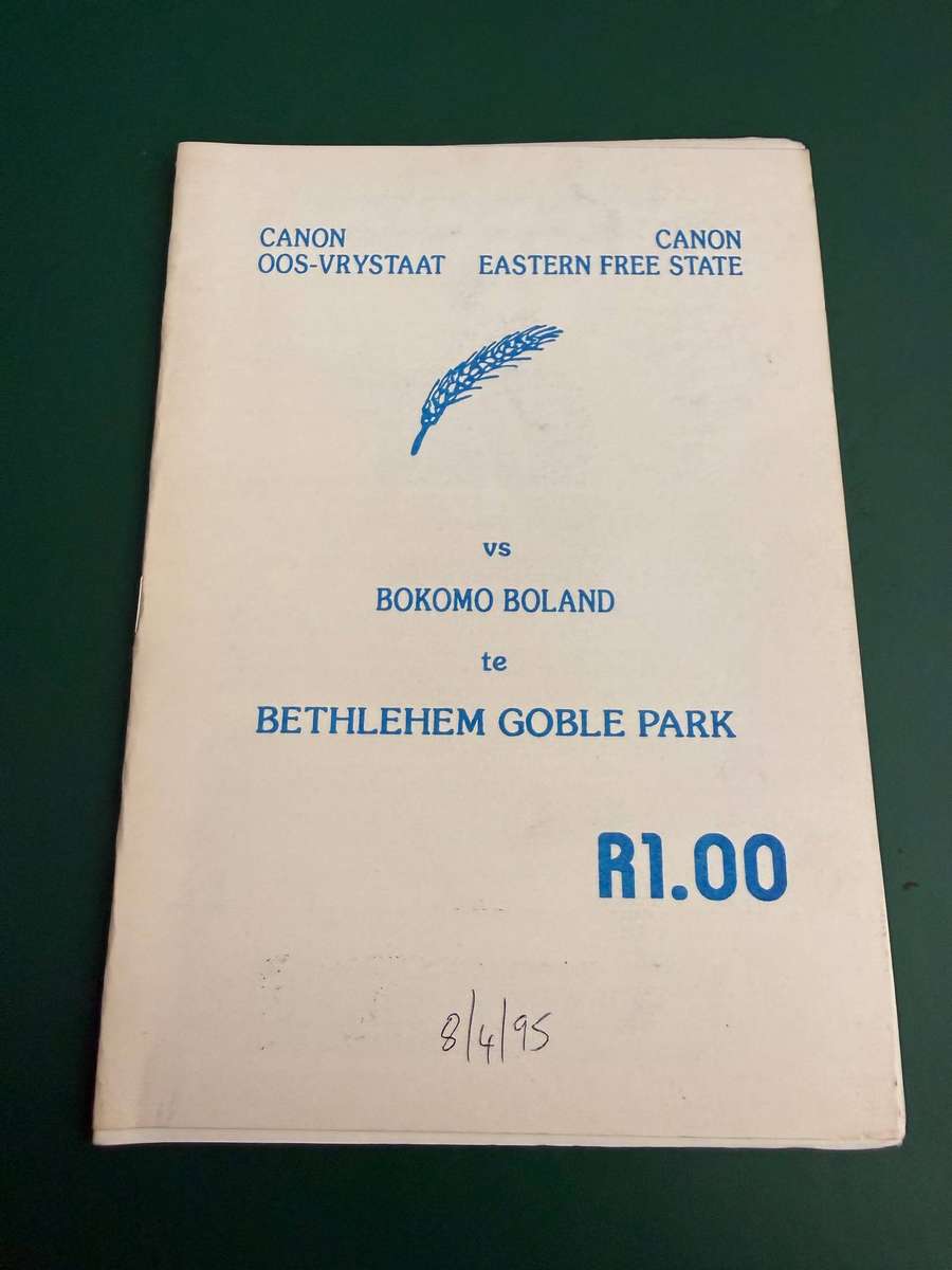 Rugby Programme - Eastern Free State vs Boland 08/04/1995