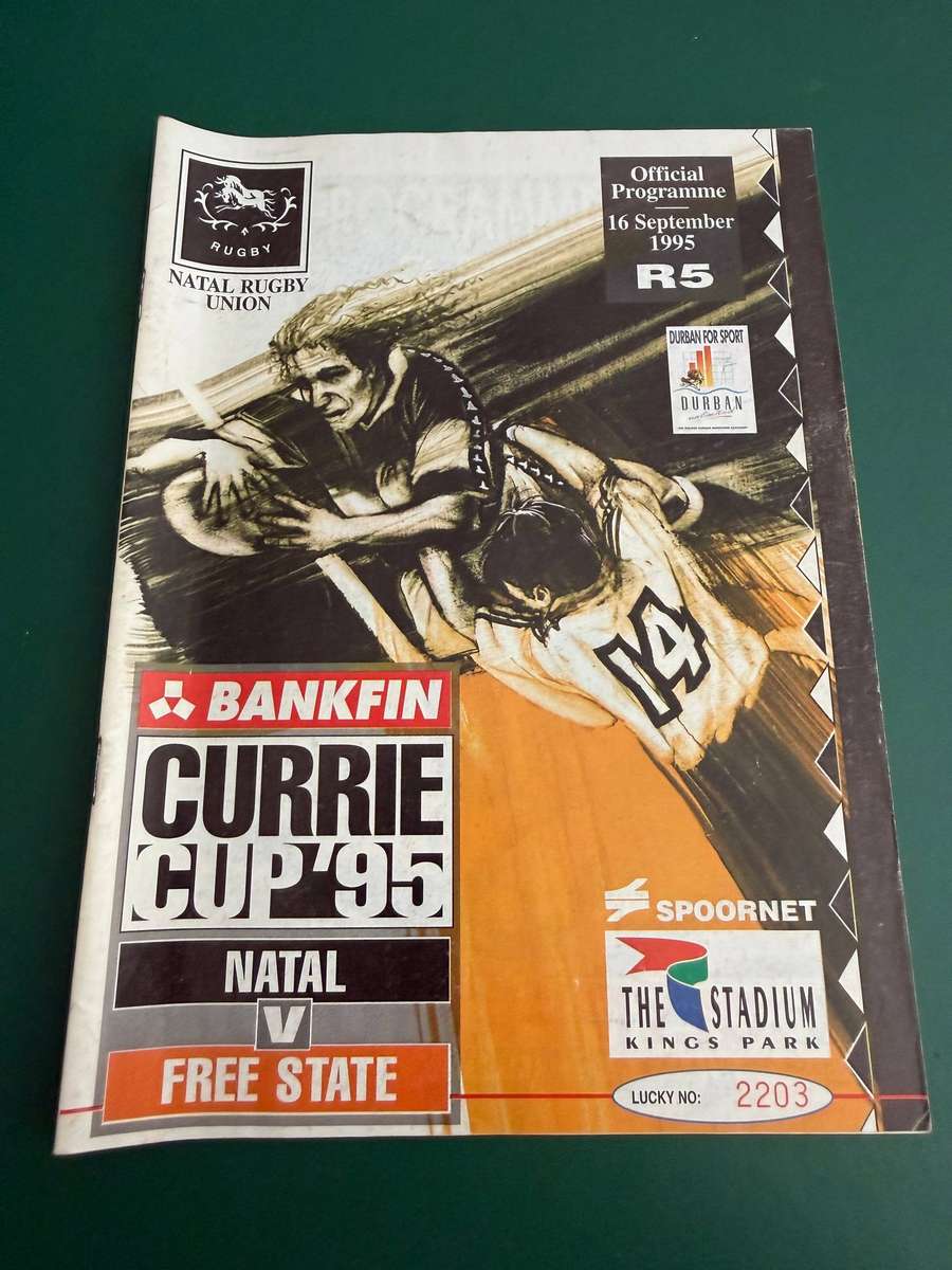 Rugby Programme - Natal vs Free State 16/09/1995