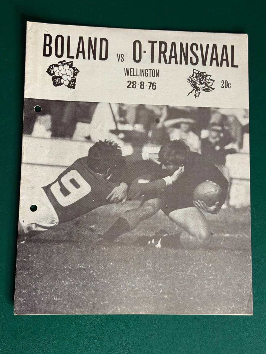 Rugby Programme - Boland vs Eastern-Transvaal 28/08/1976