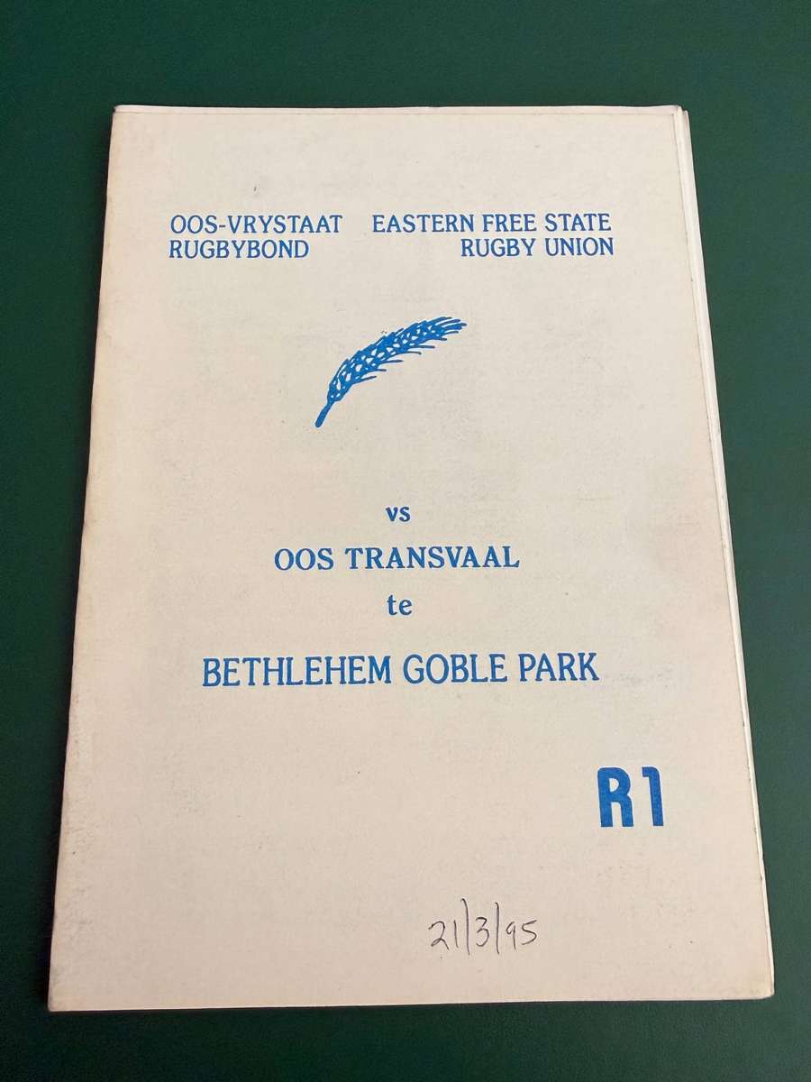 Rugby Programme - Eastern-Free State vs Eastern Transvaal 21/03/1995