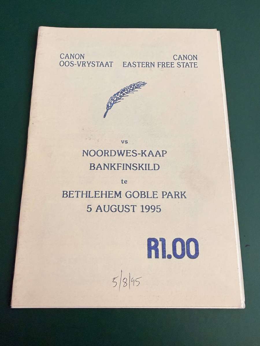 Rugby Programme - Eastern-Free State vs North-West Cape 05/08/1995
