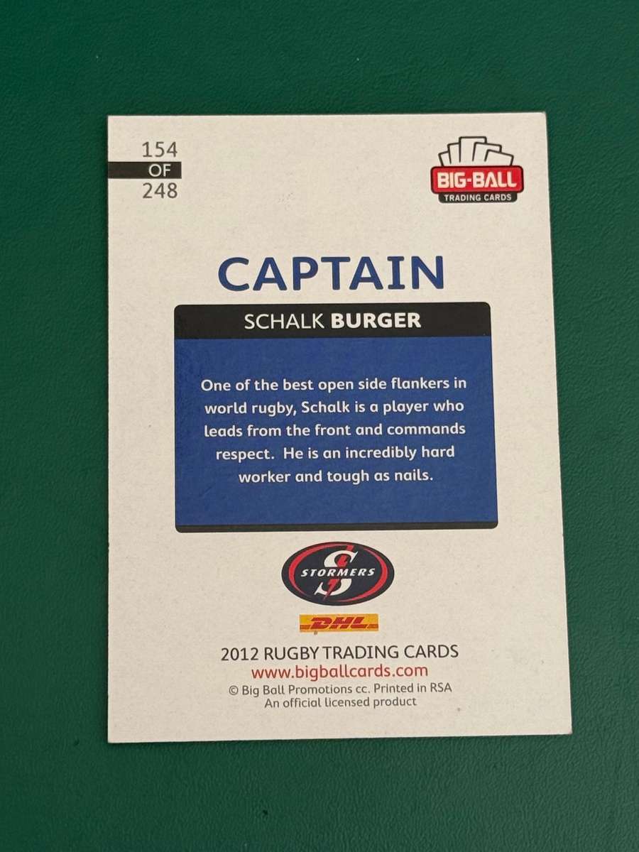 Rugby Card - *SIGNED* Schalk Burger 2012 Big Ball Rugby Card