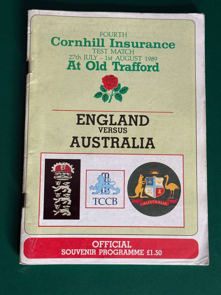 Cricket Programme - *SIGNED by 30* England vs Australia 27 July - 1 August 1989 (Fourth Ashes Test)