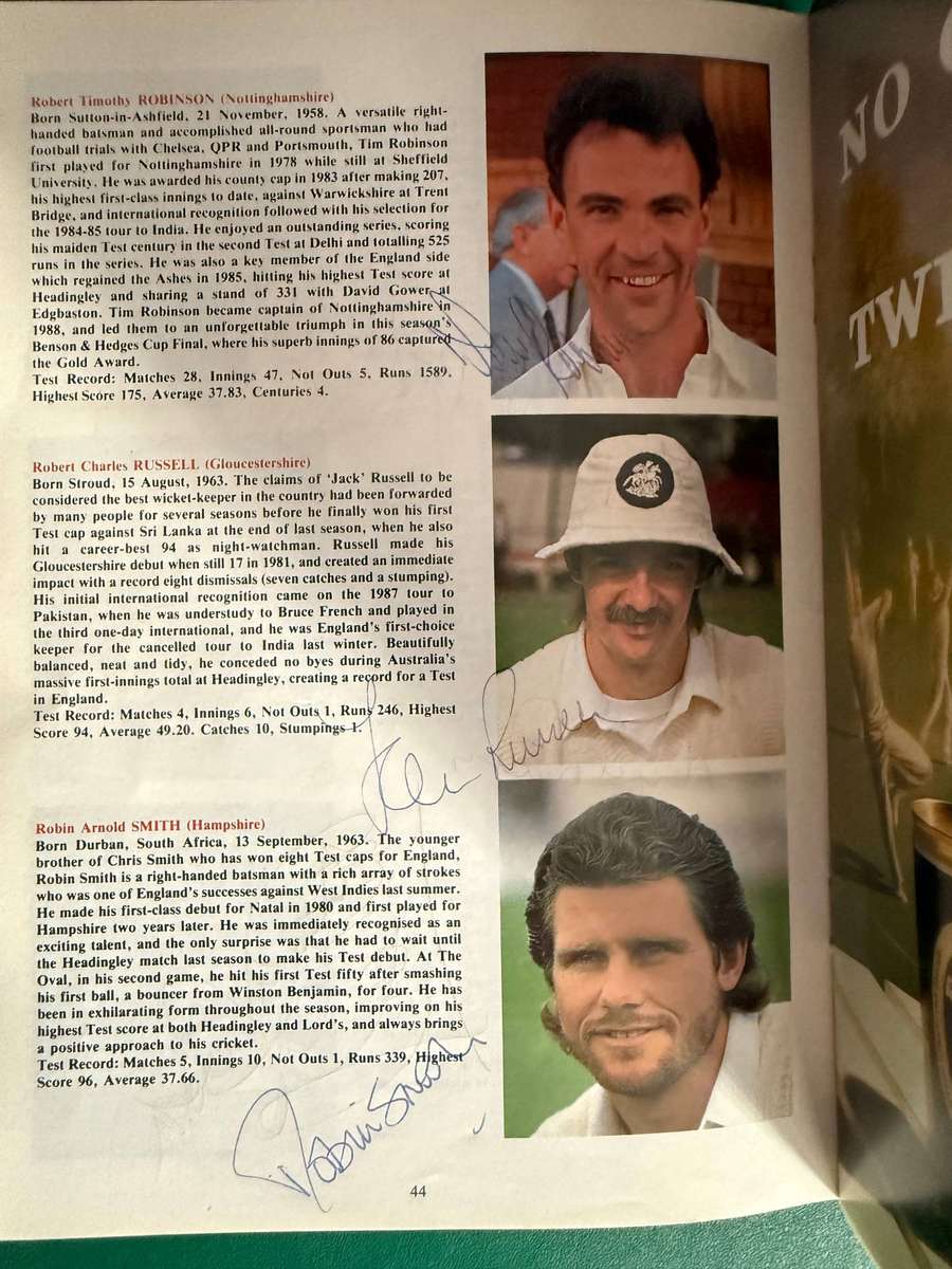 Cricket Programme - *SIGNED by 30* England vs Australia 27 July - 1 August 1989 (Fourth Ashes Test)