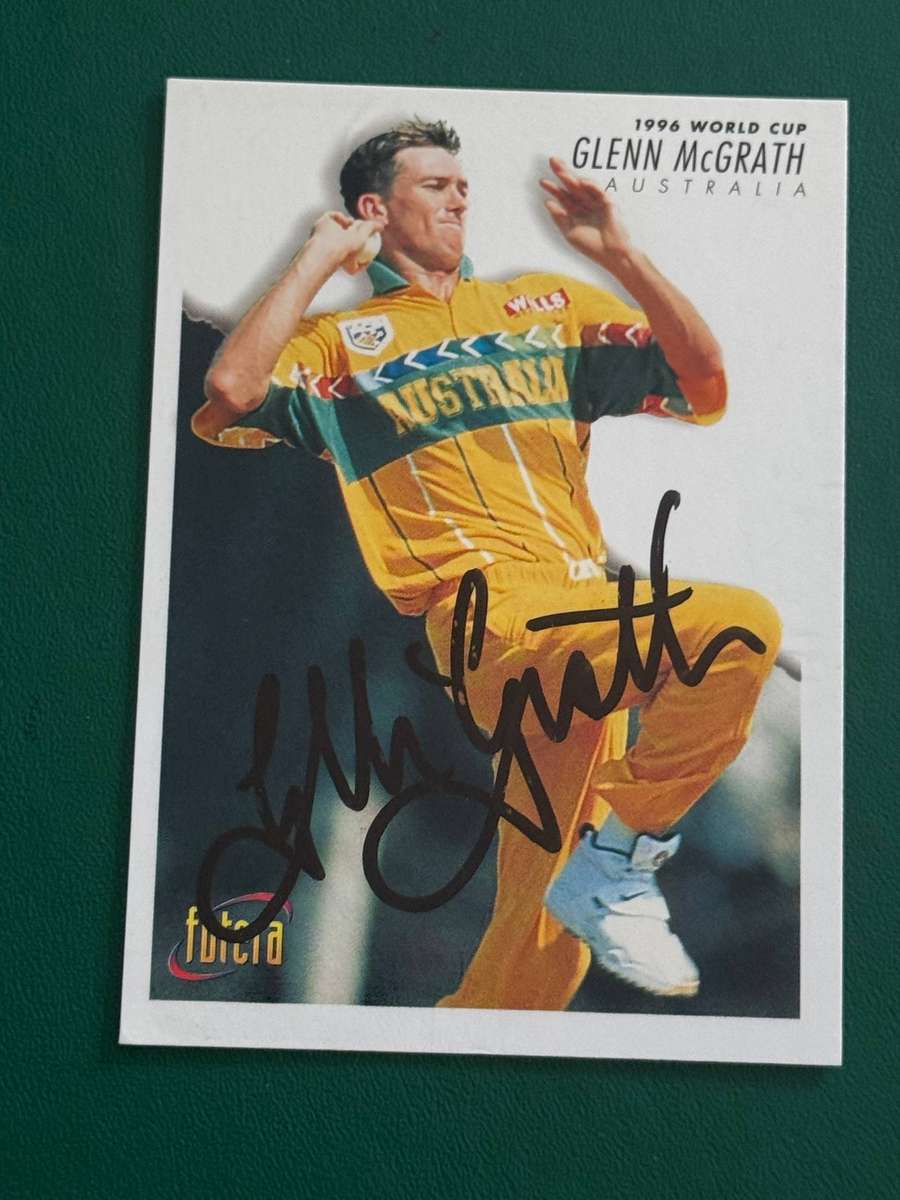 Cricket Card - *SIGNED* Glenn Mcgrath 1996 Cricket World Cup Futera Card