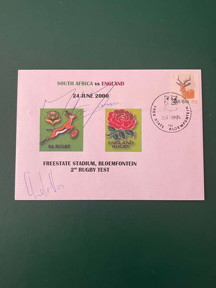 Rugby - *SIGNED* FDC/First Day Cover South-Africa vs England 24/06/2000