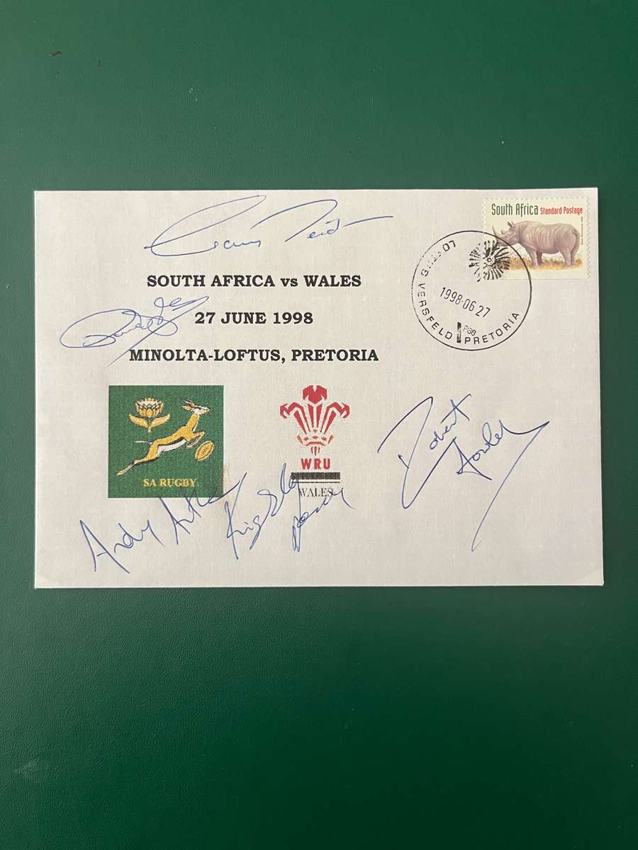 Rugby - *SIGNED* FDC/First Day Cover South-Africa vs Wales 27/06/1998
