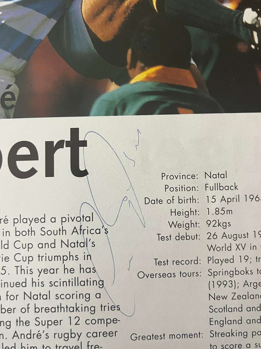 Rugby Signature - *SIGNED* Andre Joubert