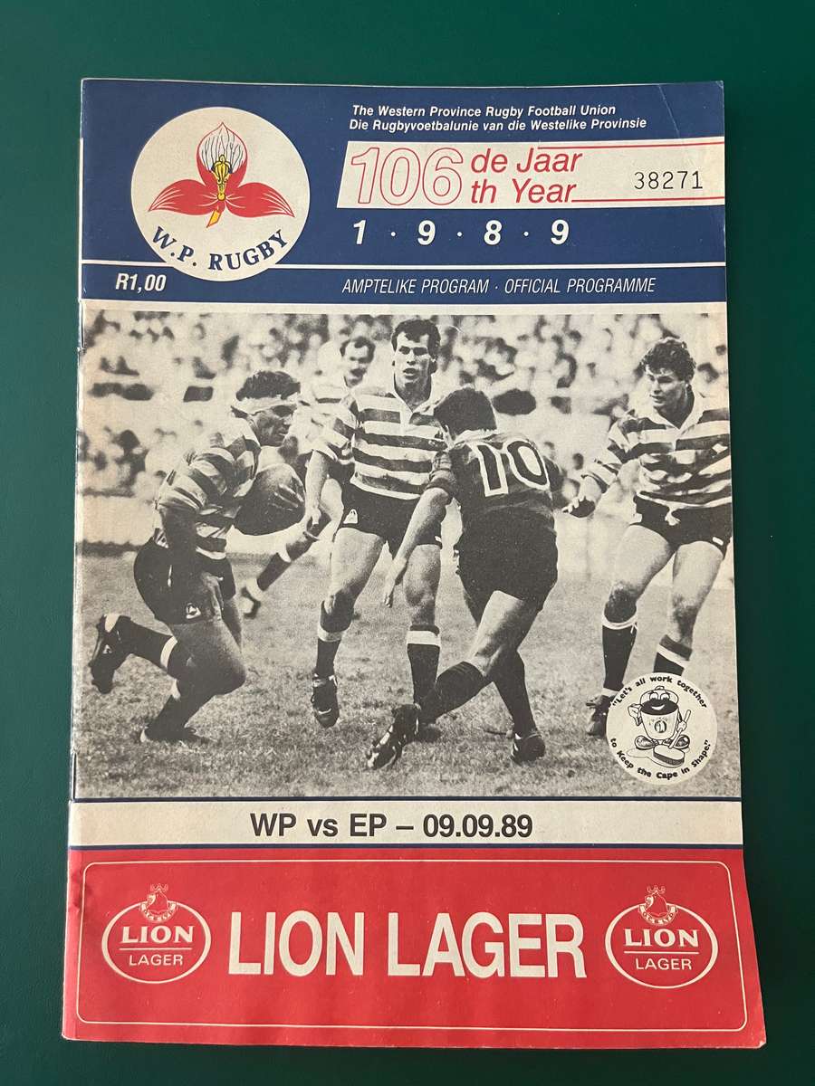 Rugby Programme - Western-Province vs Eastern-Province 09/09/1989